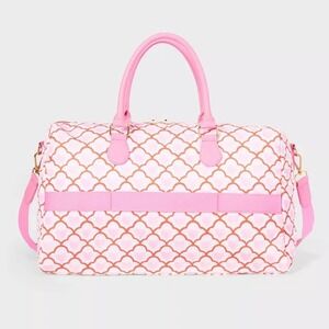 Roller Rabbit x Target Geo Hearts Softside Duffel Bag Pink NWT Travel Gym Bag